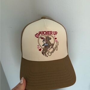 American Eagle Outfitters Brown and Cream Trucker Hat